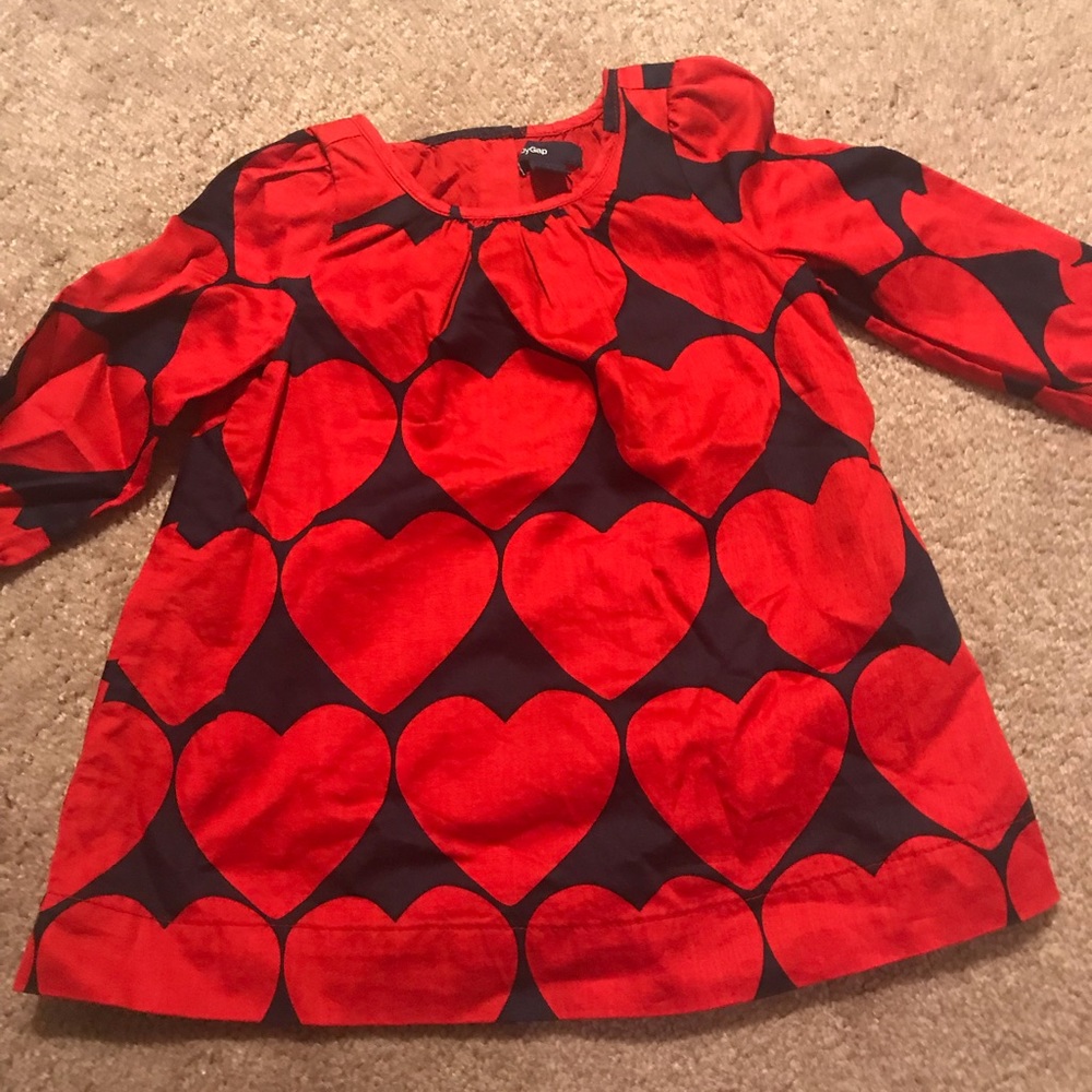Red and Navy Heart dress 6-12 months